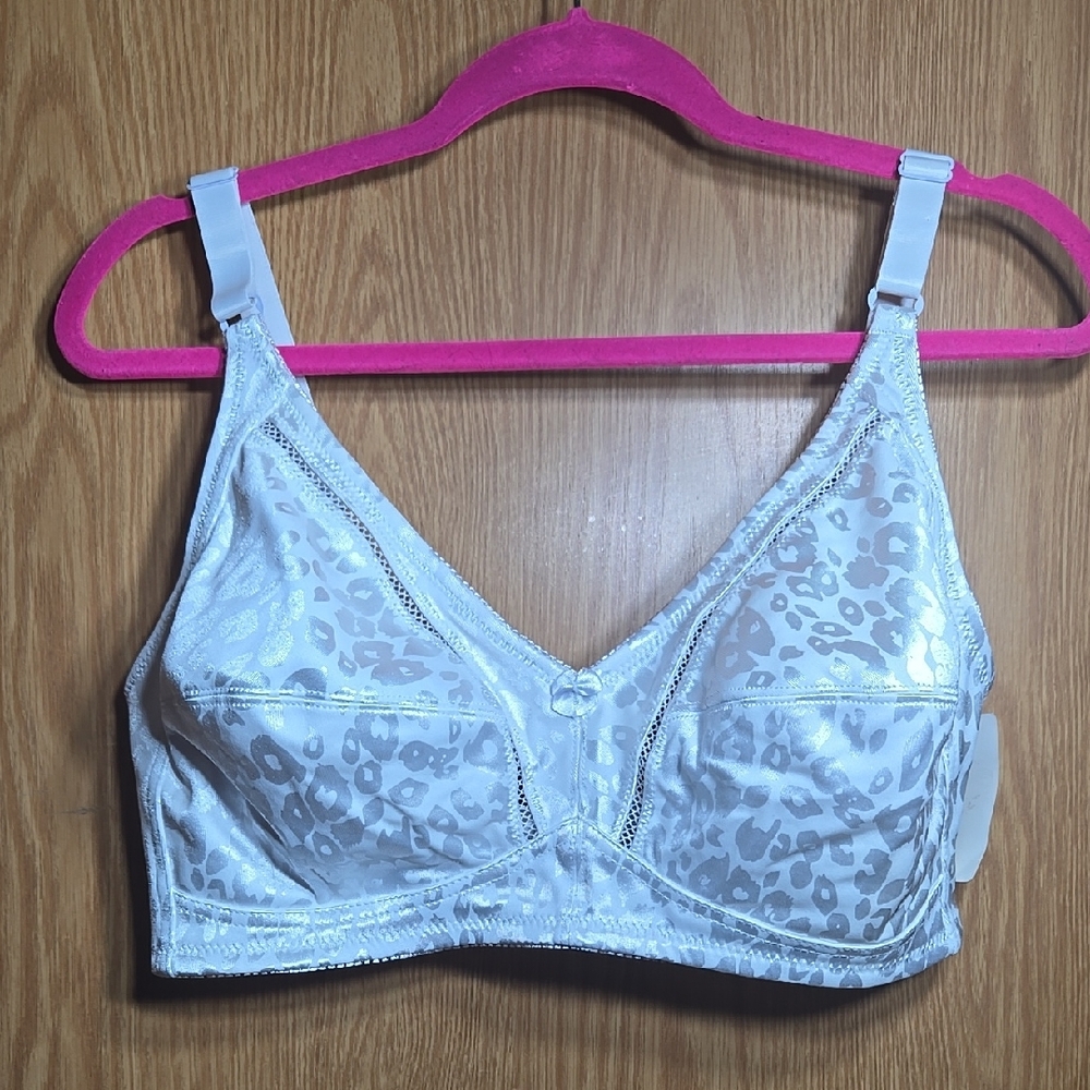 White Leopard Print Bra